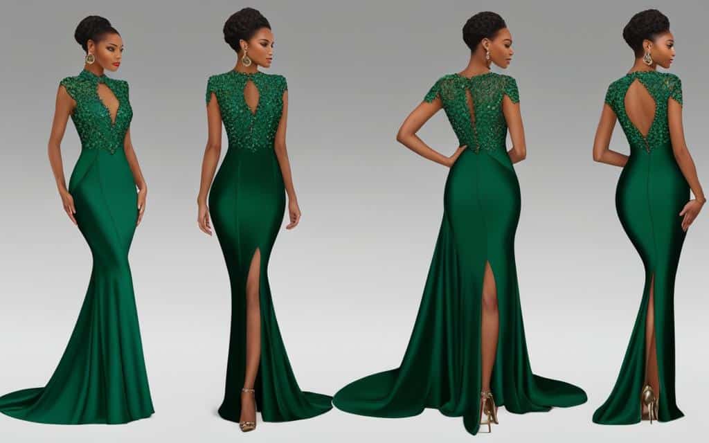 green mermaid dress for fair skin tones
