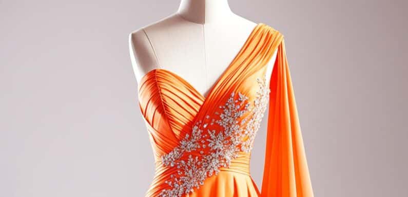A Simple Guide On How To Wear An Orange One Shoulder Prom Dress